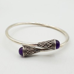 Zilveren bangle armband met Amethist