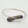 Zilveren bangle armband met Amethist
