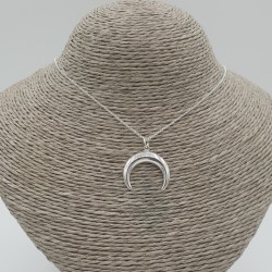Zilveren ketting met hoorn hanger