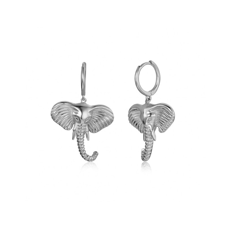 Sterling zilveren creolen met Olifant hanger