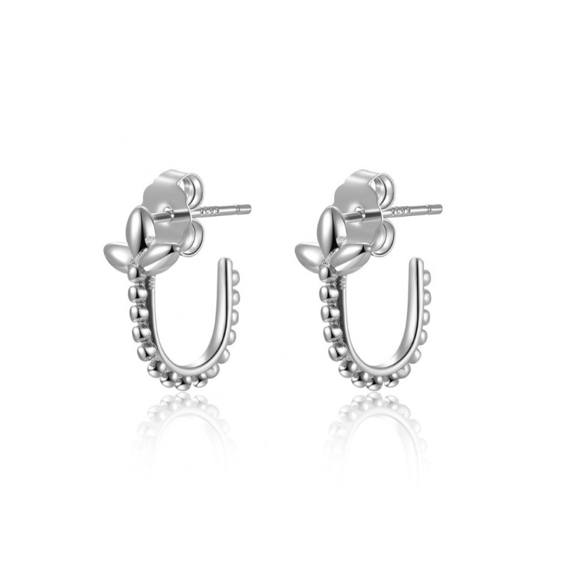 Zilveren beaded earrings