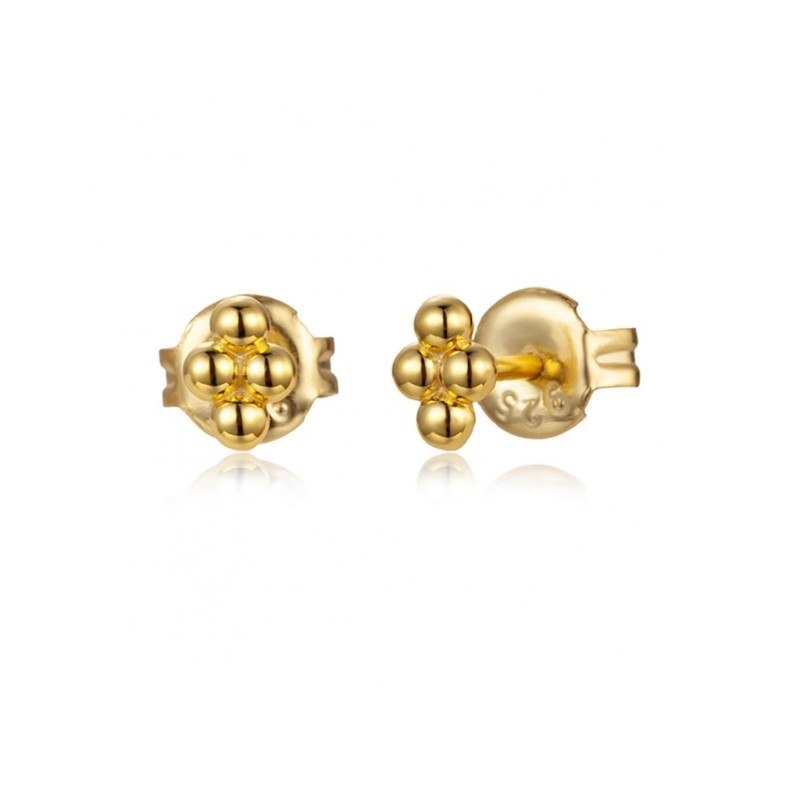 Vergulde beaded oorknopjes