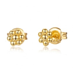 Vergulde beaded bloem oorknopjes