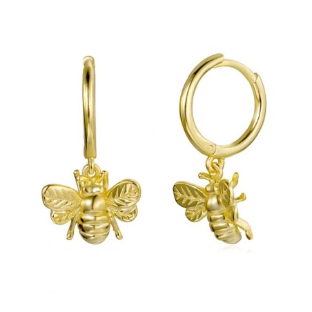 Vergulde creolen met bij hanger