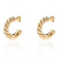 Vergulde half twisted creolen