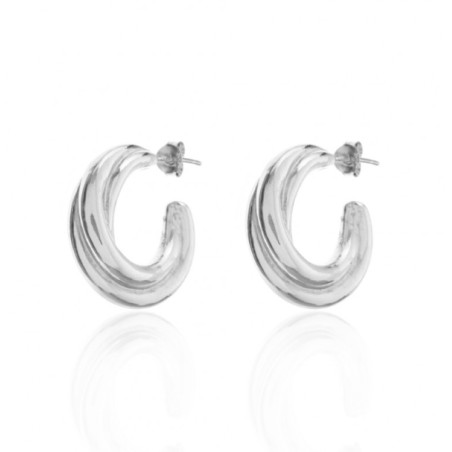 Zilveren swirl creolen