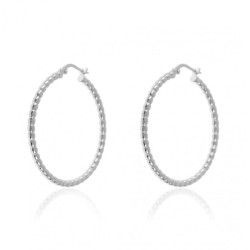 Zilveren beaded creolen