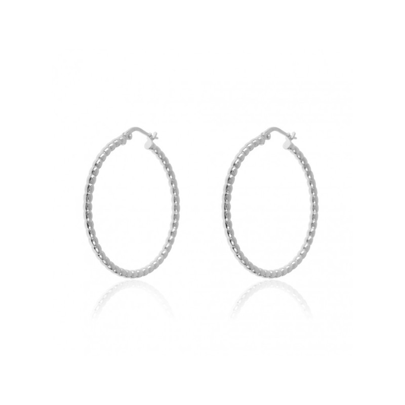 Zilveren beaded creolen