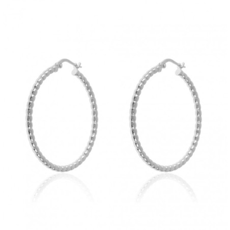 Zilveren beaded creolen