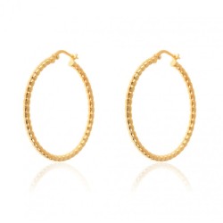 Vergulde beaded creolen medium