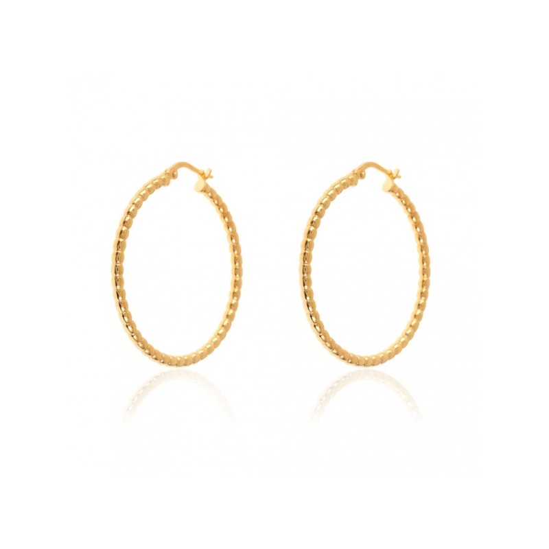 Vergulde beaded creolen medium