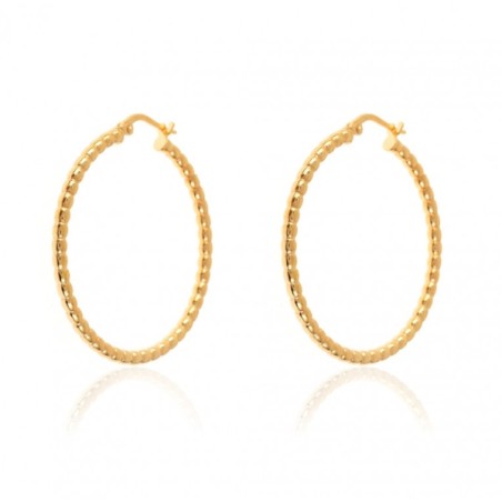 Vergulde beaded creolen medium
