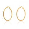 Vergulde beaded creolen medium