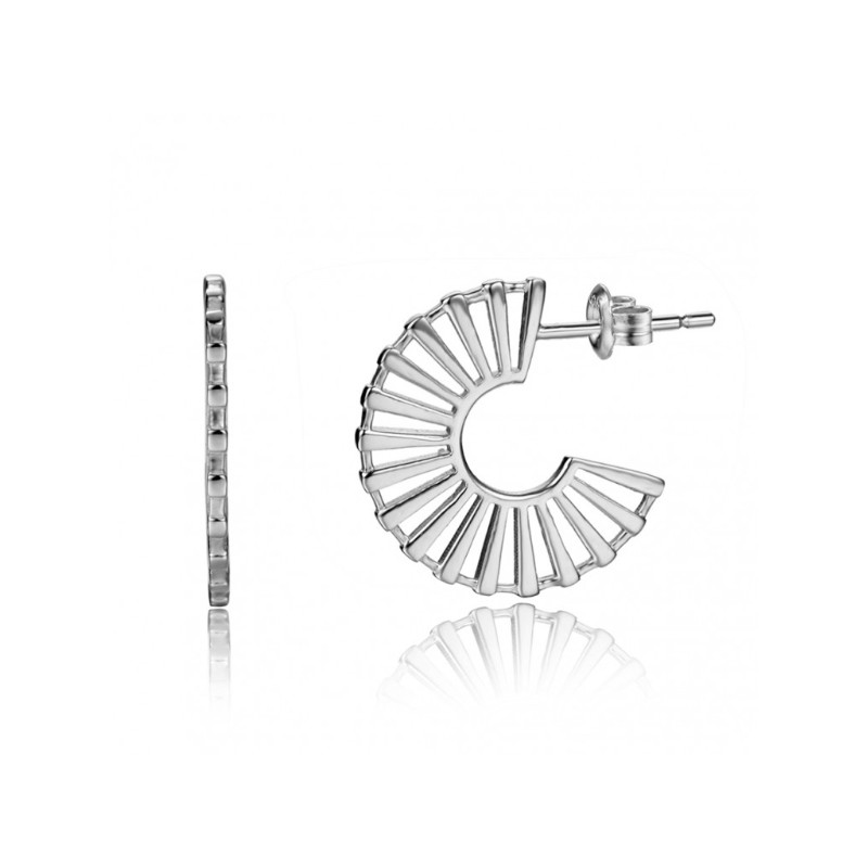 925 Sterling zilveren open halve disc oorbellen