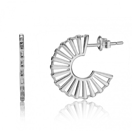 925 Sterling zilveren open halve disc oorbellen