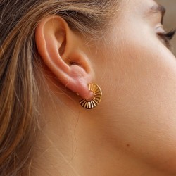 925 Sterling zilveren open halve disc oorbellen