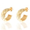 Vergulde brede snake print creolen small