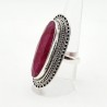 Zilveren ring gezet met grote ovale Robijn 16 mm