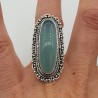 Zilveren ring met aqua Chalcedoon en bewerkte kop