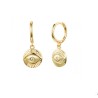 Vergulde creolen met evil eye pendant