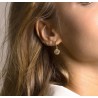 Vergulde creolen met evil eye pendant