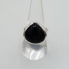 Zilveren ring met brede druppelvormige zwarte Onyx 19 mm