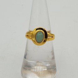 Vergulde ring met Ethiopische Opaal 16.5 mm