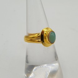 Vergulde ring met Ethiopische Opaal 16.5 mm