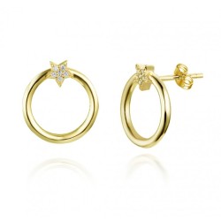 Vergulde ring met Zirkonia oorknoppen