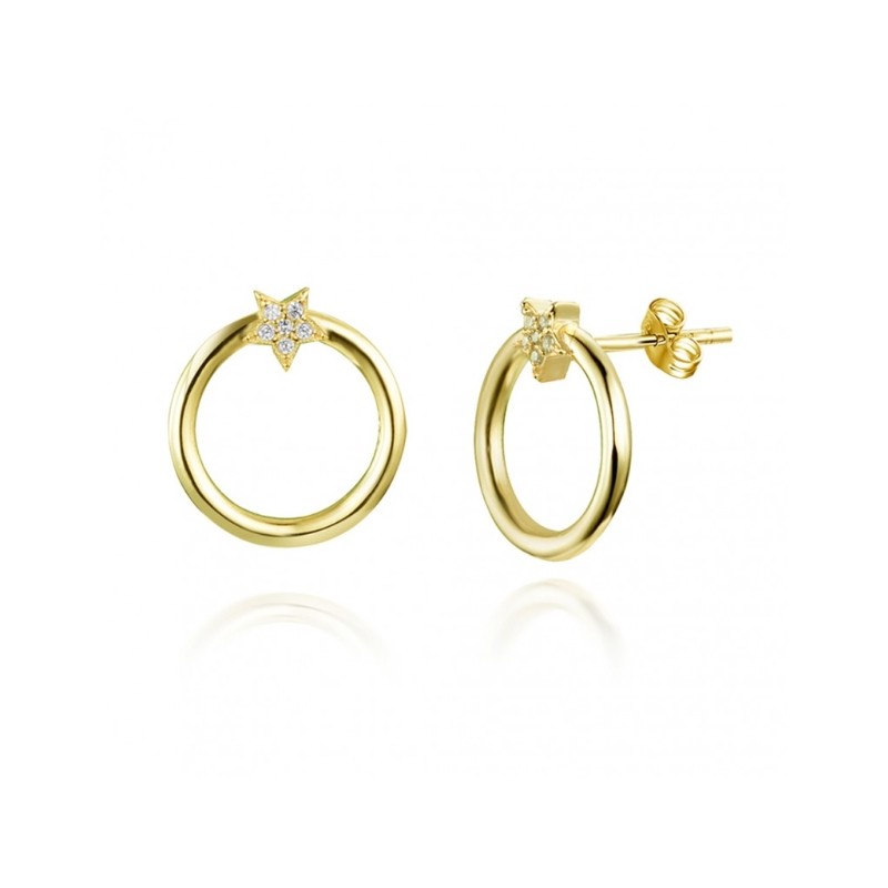 Vergulde ring met Zirkonia oorknoppen
