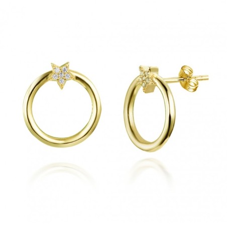 Vergulde ring met Zirkonia oorknoppen
