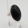 Zilveren ring met grote brede ovale zwarte Onyx 18 mm