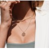 Vergulde ketting met evil eye hanger met Zirkonia
