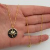 Vergulde ketting met Noordster hanger gezet met Zirkonia