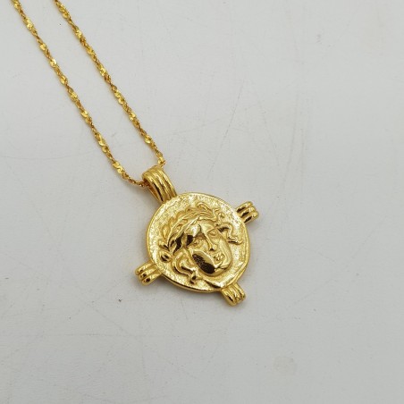 Vergulde ketting met Romeinse munt hanger