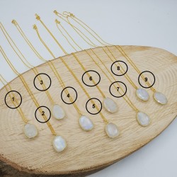 Vergulde ketting met regenboog Maansteen hanger
