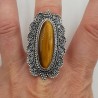 Zilvren ring met Tijgeroog gezet in bewerkte setting