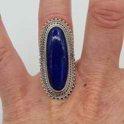 Zilveren ring gezet met ovale Lapis Lazuli