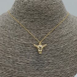 Vergulde ketting met stieren schedel hangertje