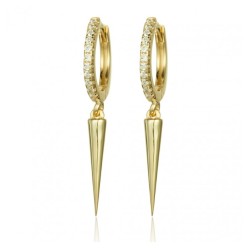 Vergulde creolen met spike hanger