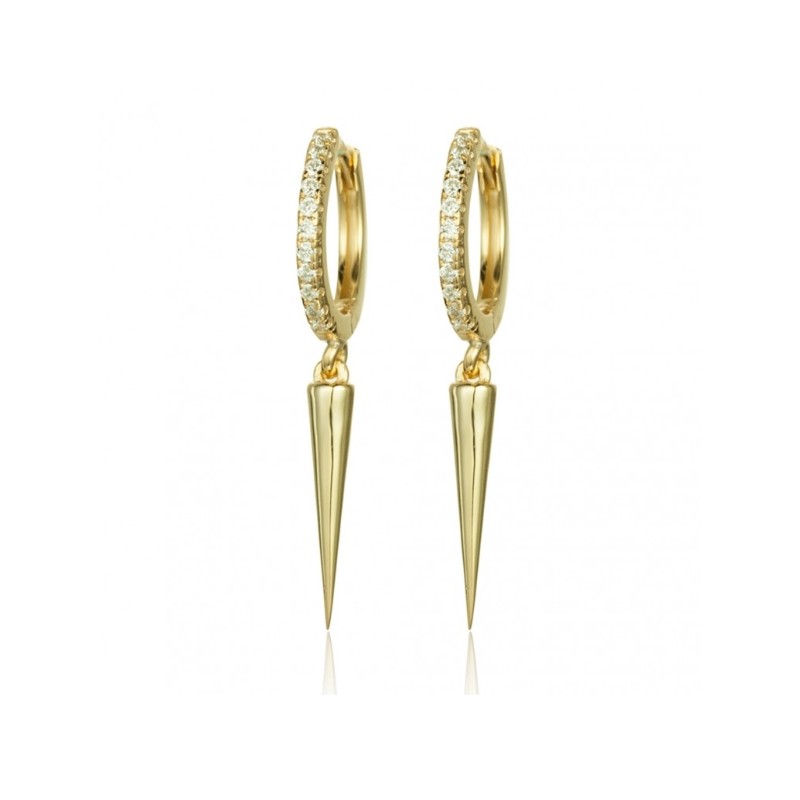 Vergulde creolen met spike hanger