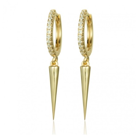 Vergulde creolen met spike hanger