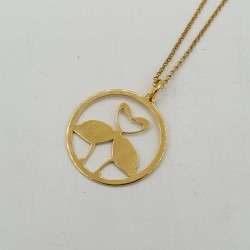 Vergulde ketting met twee vogels hanger