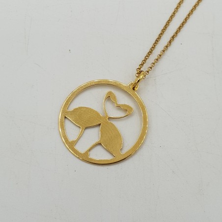 Vergulde ketting met twee vogels hanger