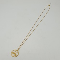 Vergulde ketting met twee vogels hanger