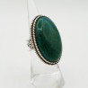 Zilveren ring gezet met grote brede ovale Chrysocolla 16.5 mm