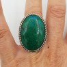 Zilveren ring gezet met grote brede ovale Chrysocolla 16.5 mm