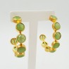 Vergulde creolen met groene Chalcedoon