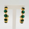 Vergulde creolen met Emerald groene quartz