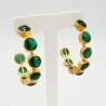 Vergulde creolen met Emerald groene quartz